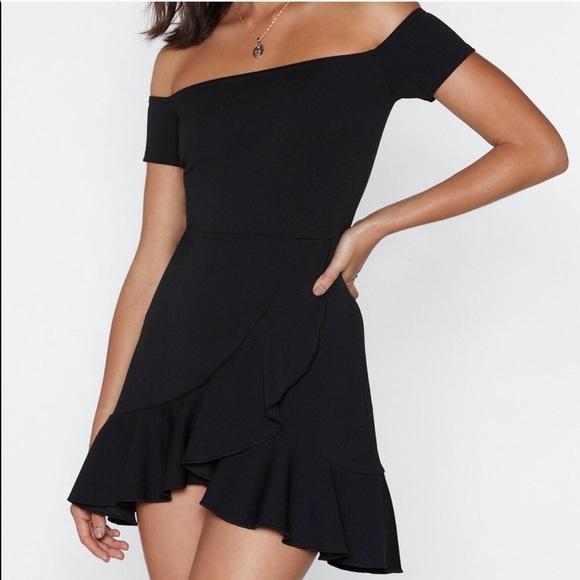 Nasty Gal Dresses & Skirts - Nasty Gal Show Me Off-the-Shoulder Black Dress NWT